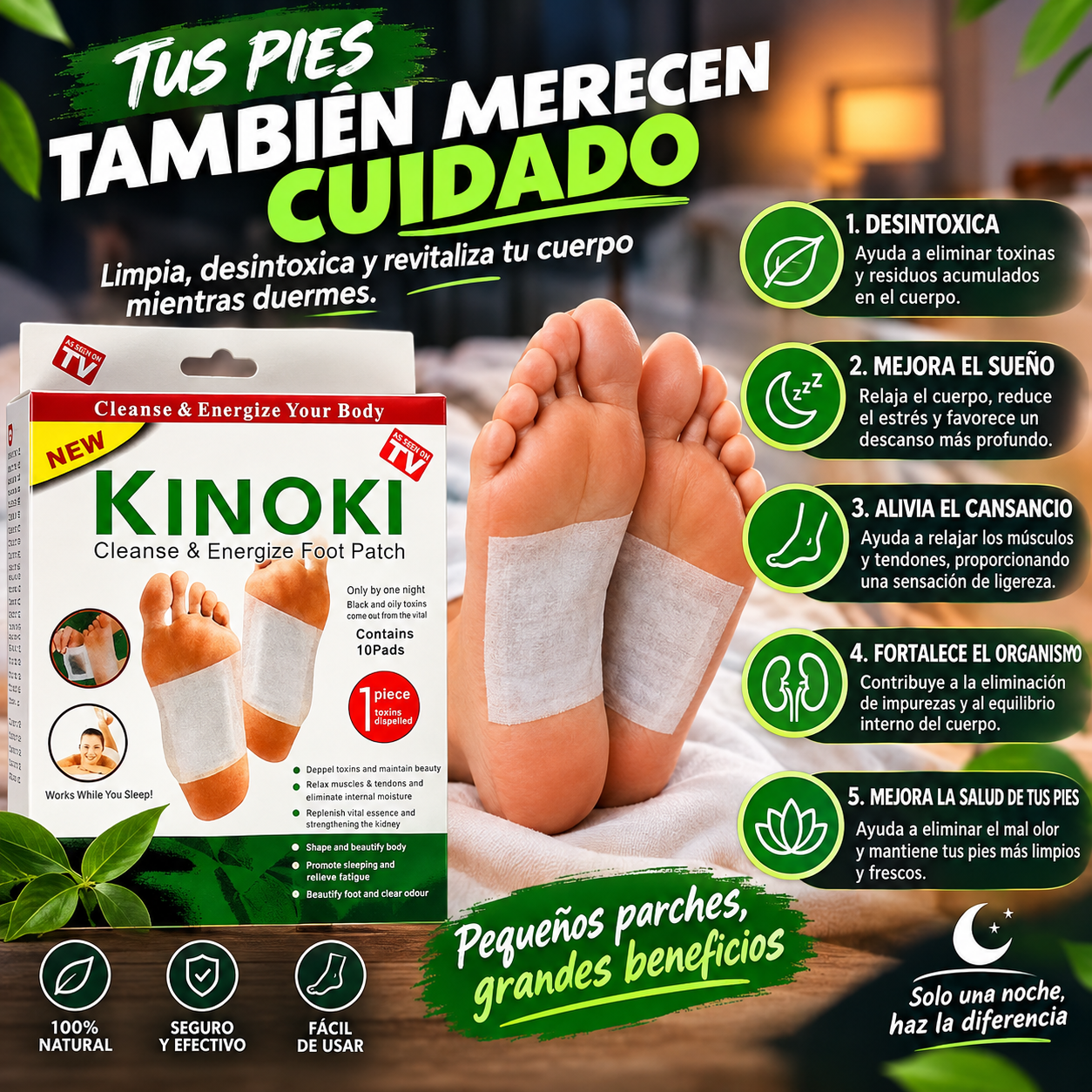 CAJA DE 10 PARCHES DETOX KINOKI PARA PIES